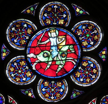 Saint Georges dans le vitrail de la Vie de saint Georges