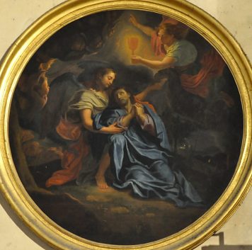 Jésus au jardin des Oliviers secouru par un ange