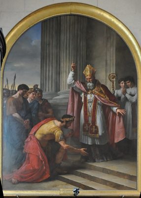 «Saint Ambroise refusant l'entrée du temple à l'empereur Théodose»