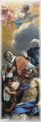 «L'Adoration du nom divin par les quatre saints» de Simon Vouet, détail