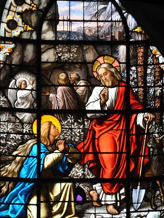 «Noli me tangere», détail du vitrail nord de l'abside