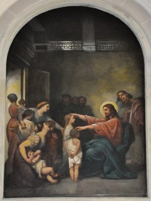 Jésus bénissant les enfants, toile de Giacomotti (1864)