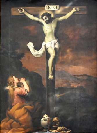 «Madeleine contemplant le Christ en croix», anonyme, XVIIe  siècle