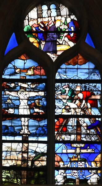 Vitrail de la baie 223 : La Crucifixion (milieu du XVIe siècle)