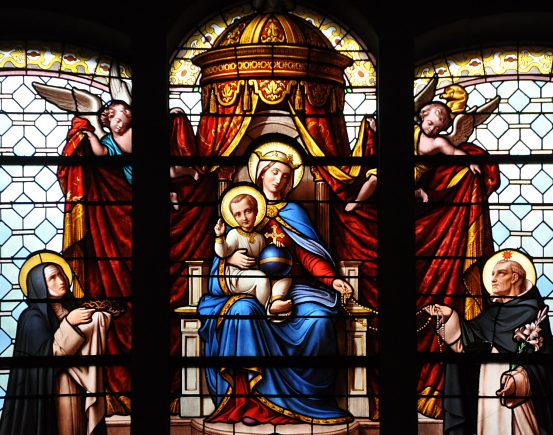 La Vierge donnant le Rosaire � saint Dominique, d�tail