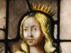 Sainte Catherine d'Alexandrie, vitrail des années 1670, détail