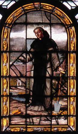 Saint Fiacre, vitrail des années 1670