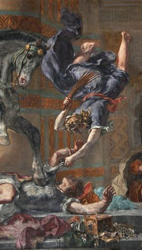 «Héliodore chassé du Temple», détail