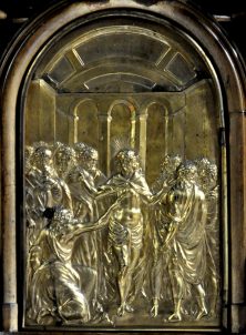 L'incrédulité de saint Thomas, bronze, XIXe s.