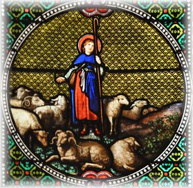 Médaillon «Sainte Geneviève et ses moutons»