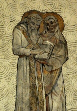 Sainte Anne et saint Joachim dans la fresque de l'abside Sainte Anne et saint Joachim dans la fresque de l'abside