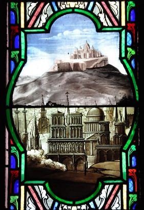 Vitrail dans la chapelle absidiale du Sacré-Cur