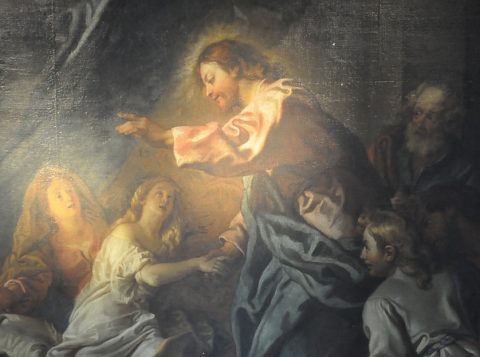 «Jésus ressuscitant la fille de Jaïre», détail