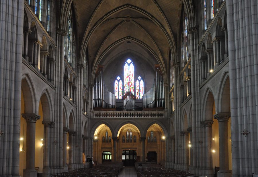 La nef et l'orgue de tribune vus du chœur