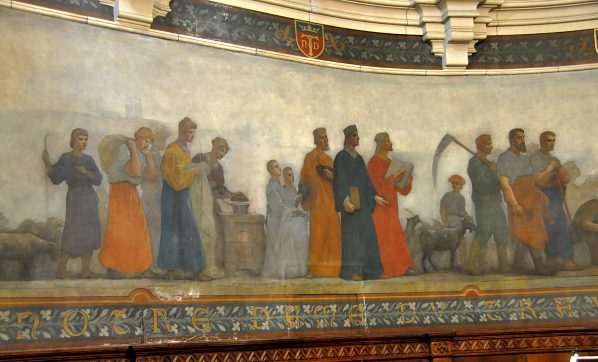 Peinture murale «Notre–Dame du Travail secours des affligé» de Félix Villé (1819–1907) dans la chapelle de la Vierge