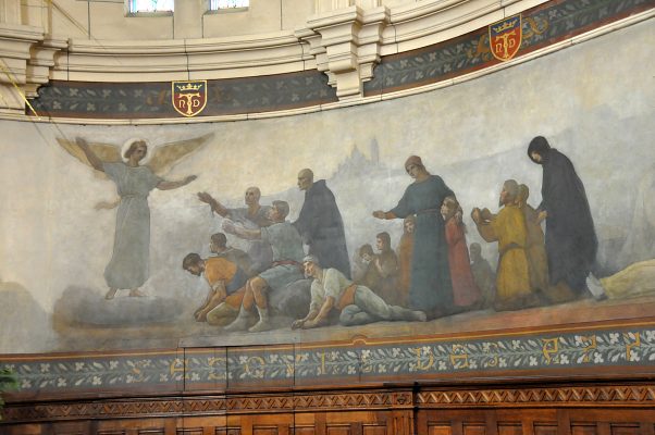 Peinture murale «Notre–Dame du Travail secours des affligé» de Félix Villé (1819–1907) dans la chapelle de la Vierge