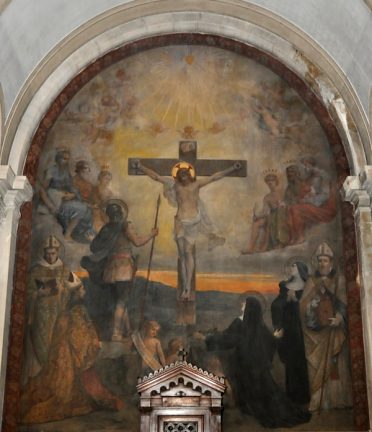 Peinture murale dans la chapelle du Sacré-Cœur