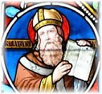 Saint Augustin dans le vitrail de «la Tradition» dans l'abside