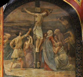 Peinture murale «La Crucifixion» par Henry Daras (1850-1928)