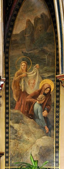 «Sainte Véronique tient le linge avec lequel elle a essuyé la face de Jésus» par Henry Daras