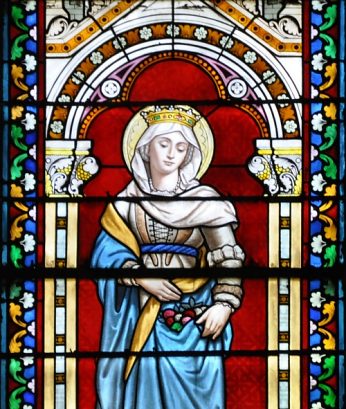 Vitrail sainte Elisabeth de Hongrie, détail
