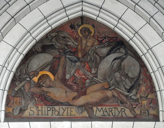Le tympan : le martyre de saint Hippolyte et de saint Laurent