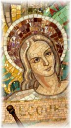 Un ange dans la mosaïque de Mauméjean de l'autel de Marie-Auxiliatrice