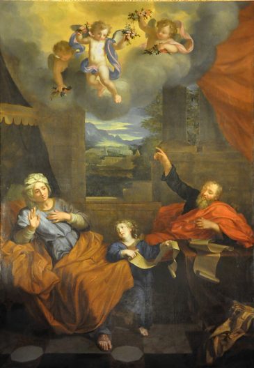 «Anne, Marie et Joachim», tableau du retable de la chapelle  Sainte-Anne