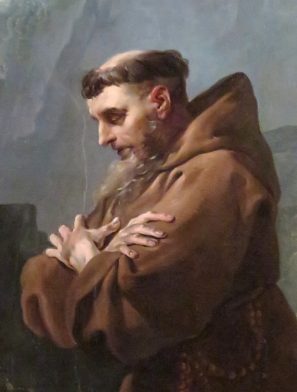 «Saint François d'Assise en prière», détail