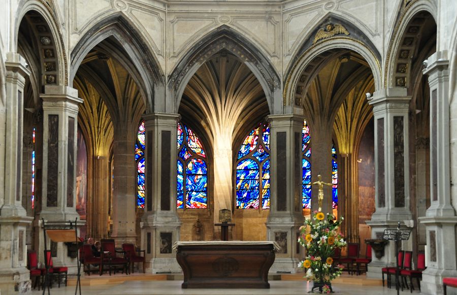 Eglise Saint-Séverin à Paris, le choeur et sa colonne torse