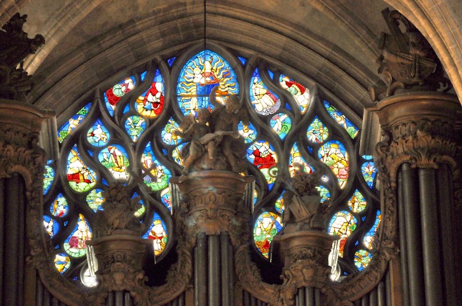 Eglise Saint-Séverin à Paris, la tribune d'orgue et l'Arbre de Jessé