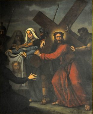 Chemin de croix, station VI : « Véronique essuie la face de Jésus» Chemin de croix, station VI : « Véronique essuie la face de Jésus»