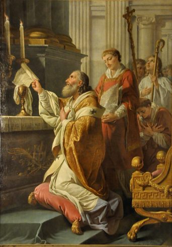 «Saint Ambroise présente à Dieu la lettre de Théodose» «Saint Ambroise présente à Dieu la lettre de Théodose»