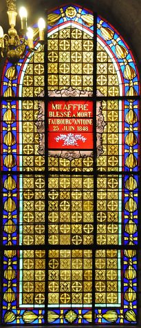 Vitrail relatant la blessure mortelle de Mgr Affre Vitrail relatant la blessure mortelle de Mgr Affre