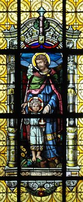 Vitrail de saint Joseph et Jésus enfant Vitrail de saint Joseph et Jésus enfant
