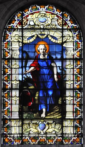 Sainte Marguerite, vitrail central de l'abside plate