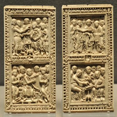Ivoire, plaques de reliure du psautier de Dagulf Ivoire, plaques de reliure du psautier de Dagulf
