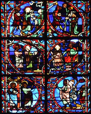 Vitrail de la vie de saint Pierre et de saint Paul (vers  1220-1230)