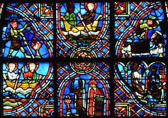 Vitrail de Saint-Julien l'Hospitalier (vers 1220-1230)