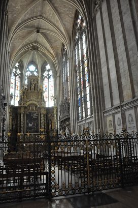 Chapelle de la Vierge avec l'élévation sud et la voûte