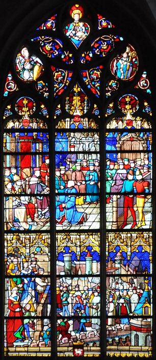 Vitrail de la Procession des reliques de saint Romain Vitrail de la Procession des reliques de saint Romain