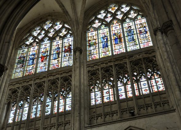 Partie hautes dans la nef avec le triforium