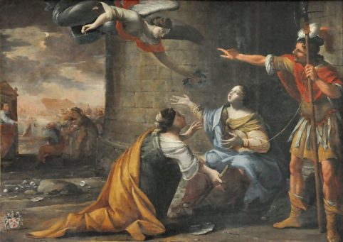 Tableau dans la chapelle axiale : «Sainte martyre tenue prisonnière»