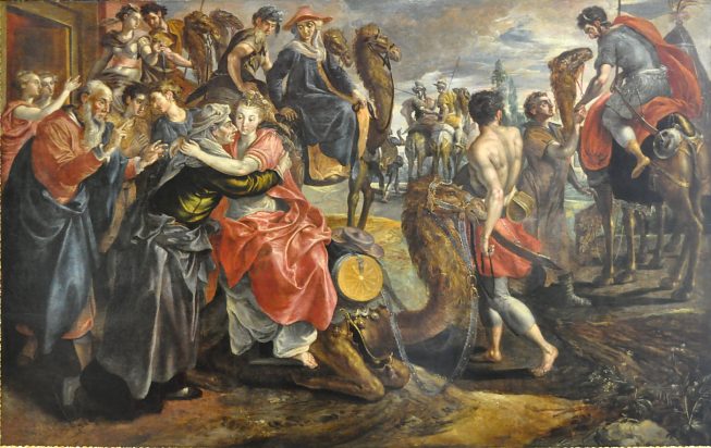 «Les adieux de Rebecca à sa famille», Maertens  de Vos (1522-1603)
