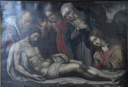 Jésus mort est descendu de la croix par ses proches, tableau du  XVIIIe siècle ?