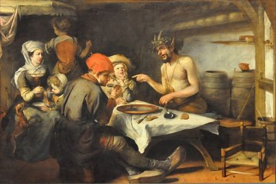 «Le Satyre chez les paysans», huile sur toile.