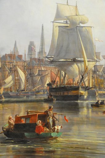 «Le Port de Rouen, vue générale», détail.