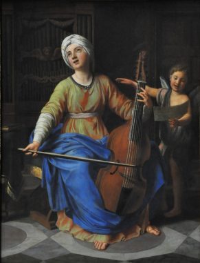 «Sainte Cécile», huile sur bois.