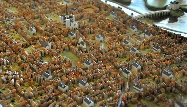 Détail de la maquette de la ville de Rouen en 1418-1419