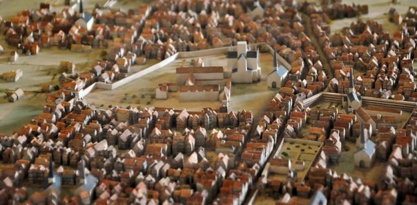 Détail de la maquette de la ville de Rouen en 1418-1419
